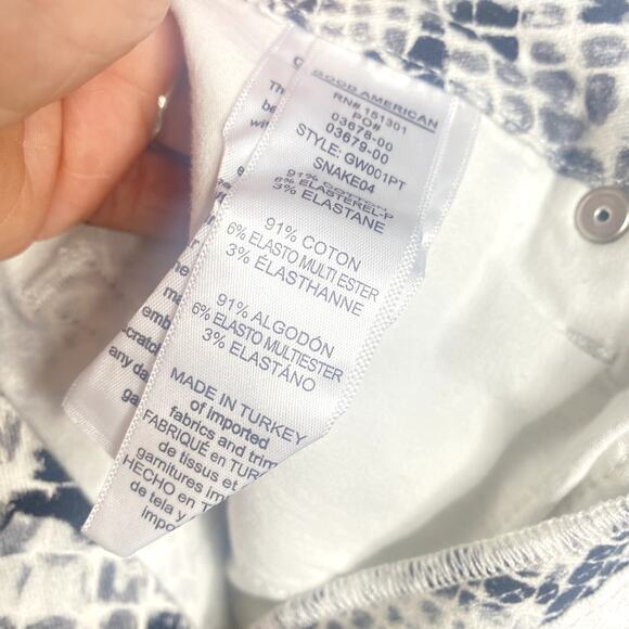 Good American Black White Gray Good Waist Snakeskin Print Size 14/32 - Picture 6 of 7